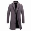 xoxingysm Men's Vintage Stand Collar Leather Jacket Long Steampunk Overcoat German Leather Coat Fleece Lined Winter Outwear(Dark Gray,4X-Large) view 1