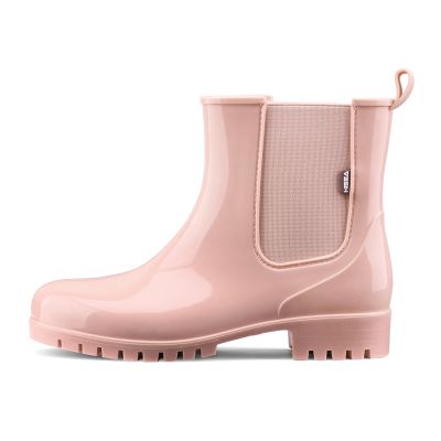 HISEA Short Rain Boots for Women Waterproof Garden Shoes Anti-Slipping Ankle Chelsea Rainboots for Ladies with Comfort Insole Lightweight Stylish Rubber Rain Shoes Outdoor Work Booties, Size 6 Pink