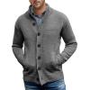 xoxingysm Men's Quarter-Zip French Rib Sweater Long-Sleeve Soft Touch Quarter-Zip Sweater Slim Fit Casual Knitted Sweater with 2 Front Pockets(Dark Gray,3X-Large) view 1