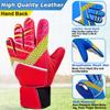 Jalunth Adult Goalkeeper Goalie Soccer Gloves Men Womens Goal Keeper Field Player Glove Anti-Slip Latex Palm Soft Pu Hand Back Red Size 10 M-L view 2