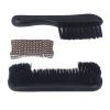 Airshi Billiards Pool Table and Rail Brush Kit, Pool Table Brush Set Wooden Handle Cleaning Dirt Cloth Cleaner for Home (Black)