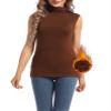 MANCYFIT Thermal Tank Top for Women Cold Weather Sleeveless Thermal Underwear Fleece Lined Shirt Turtleneck Warm Camisoles Brown Medium view 1