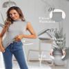 MANCYFIT Thermal Tank Top for Women Cold Weather Sleeveless Thermal Underwear Fleece Lined Shirt Turtleneck Warm Camisoles Grey Small view 2