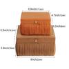 HofferRuffer Velvet Decorative Boxes, Jewelry Boxes Storage Accessory Organizer Boxes with Elegant Handle Decor, Classic Velvet Set of 2 Pieces (Brown) view 2
