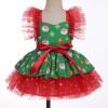 Baby Girls Christmas Dresses Toddler Red Xmas Party Tulle Dress Holiday Birthday Pageant Party Photoshoot Princess Tutu Dresses Green 3-6 Months view 2
