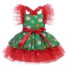 Baby Girls Christmas Dresses Toddler Red Xmas Party Tulle Dress Holiday Birthday Pageant Party Photoshoot Princess Tutu Dresses Green 3-6 Months view 3