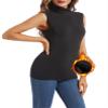 MANCYFIT Thermal Tank Top for Women Cold Weather Sleeveless Thermal Underwear Fleece Lined Shirt Turtleneck Warm Camisoles Black X-Large view 1