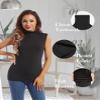 MANCYFIT Thermal Tank Top for Women Cold Weather Sleeveless Thermal Underwear Fleece Lined Shirt Turtleneck Warm Camisoles Black X-Large view 2
