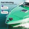 Boat Electric Anchor Winch, 12V Heavy Duty Towing Winches,Marine Anchor Winch Saltwater Boat Anchor Windlass Kit with Wireless Remote Control, Anchors Up to 45 LBS,for Fishing Boat Pontoon Boat,Black view 3