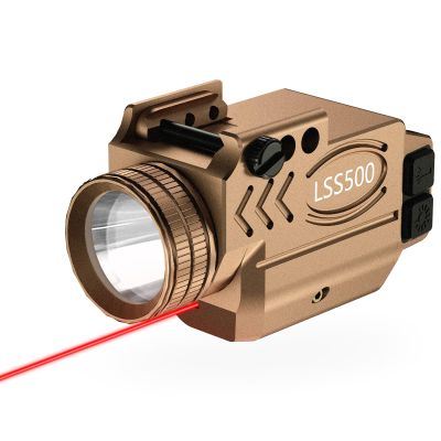 XYH-Win Aluminum 1000 Lumens Tactical Laser Light Combo,Weapon Light and Red Laser with Momentary and Strobe Function,Magnetic USB Rechargeable,Fits for Picatinny and Compact Rail Mounted-Golden Shell