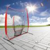 RIAHNEAH 7 * 7ft Baseball Net, Indoor Outdoor Baseball Hitting Net with Carry Bag, Softball Hitting Net Baseball Practice Aids Suitable for Teams Or Individuals to Hit and Pitch The Ball, Red Black view 3