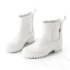 HISEA Short Rain Boots for Women Waterproof Garden Shoes Anti-Slipping Ankle Chelsea Rainboots for Ladies with Comfort Insole Lightweight Stylish Rubber Rain Shoes Outdoor Work Booties, Size 8 White view 4