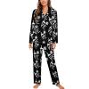 Hairdresser Hairstylist Love Long Sleeve Womens Pajama Sets V-Neck Loungewear Two-Piece Sleepwear with Pockets M view 1