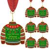 LAIAMER Christmas Medal Award, 6Pcs Ugly Sweater Contest Prizes Necklace Jewelry Trophy for Ugly Sweater Party Decorations view 1