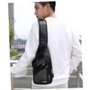 CALLARON 1pc Pu Leather Chest Pack Charging Port Lightweight Crossbody Sports Bag for Men Boys and Students for Outdoor Activities Hiking and Traveling view 2