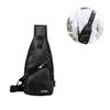 CALLARON 1pc Pu Leather Chest Pack Charging Port Lightweight Crossbody Sports Bag for Men Boys and Students for Outdoor Activities Hiking and Traveling view 3