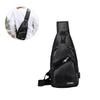CALLARON 1pc Pu Leather Chest Pack Charging Port Lightweight Crossbody Sports Bag for Men Boys and Students for Outdoor Activities Hiking and Traveling view 4