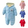 Children Windproof Snowsuit Child Jumpsuit Autumn/Winter Cute Cartoon Bear Hooded Zippered Outwear 3 (Blue, 6-12 Months) view 2