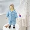 Children Windproof Snowsuit Child Jumpsuit Autumn/Winter Cute Cartoon Bear Hooded Zippered Outwear 3 (Blue, 6-12 Months) view 3