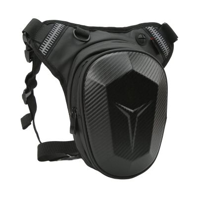 Fanny Pack, Upgraded Zipper Motorcycle Cycling Drop Leg Bag for Traveling (Carbon Fiber Style)