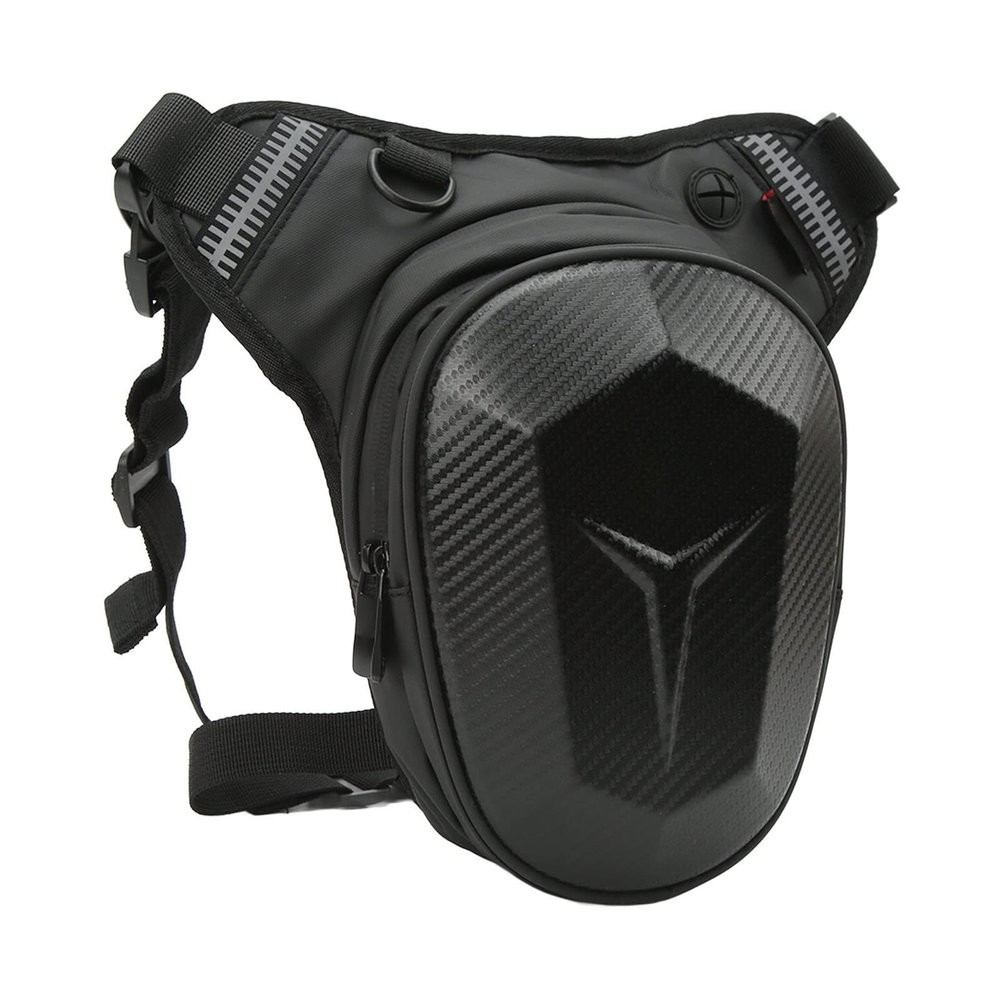 Fanny Pack, Upgraded Zipper Motorcycle Cycling Drop Leg Bag for Traveling (Carbon Fiber Style)