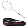 YAKS 1pcs 4U Full Carbon Professional Ultra Light High Elastic Adult Student Training Badminton Racket Set Durable Type White-Green view 1