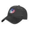wikjxiz I Stand with Israel USA Flag Vintage Baseball Cap Mens/Womens Adjustable Dad Hats Washed Denim Cowboy Hat Black view 1