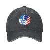 wikjxiz I Stand with Israel USA Flag Vintage Baseball Cap Mens/Womens Adjustable Dad Hats Washed Denim Cowboy Hat Black view 4