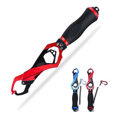 AOHRO Fish Lip Grip Tool Fishing Grabber Scale Fish Lip Gripper with Weight Scale (Red)