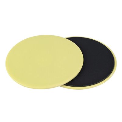 QANYEGN 2PCS Exercise Sliding Disc, Fitness Slider, Abdominal Training Balance Mat Moving Disc for Carpet and Hardwood Floors(Yellow)