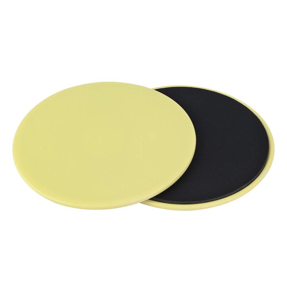 QANYEGN 2PCS Exercise Sliding Disc, Fitness Slider, Abdominal Training Balance Mat Moving Disc for Carpet and Hardwood Floors(Yellow)