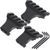 LONSEL 45 Picatinny Offset Rail Mount, 3 4 5 Slots 45 Degree Offset Picatinny Rail Mounts Aluminum Low Profile Adapter for Flashlight Laser Sight Optics (3 4 5 Slot - 3 Pack) view 1