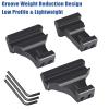 LONSEL 45 Picatinny Offset Rail Mount, 3 4 5 Slots 45 Degree Offset Picatinny Rail Mounts Aluminum Low Profile Adapter for Flashlight Laser Sight Optics (3 4 5 Slot - 3 Pack) view 3