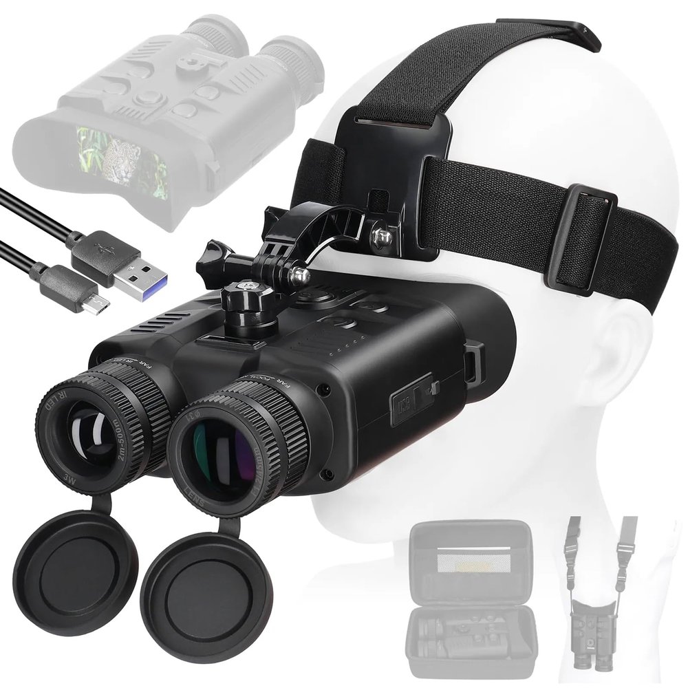SUZLAZYR Head-Mounted Night Vision Goggles - Night Vision Binoculars for Adults, Hands Free Night Vision Scope, 8X Digital Zoom, 1640FT Viewing Range Military Tactical Gear