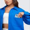 CRZ YOGA Womens Fleece Shacket Jackets Fall Warm Casual Long Sleeve Button Down Shirts with Pocket Sparkle Blue X-Large view 3
