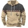 Aymnlox Western Aztec Ethnic Graphic Hoodies Sweatshirts for Men 2023 Fall Fashion Long Sleeve Casual Ethnic Print Pullover view 1