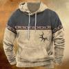 Aymnlox Western Aztec Ethnic Graphic Hoodies Sweatshirts for Men 2023 Fall Fashion Long Sleeve Casual Ethnic Print Pullover view 2