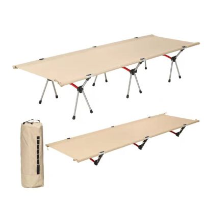 LSFYYDS Outdoor Sleeping Cots for Adults, Portable Folding Cot Bed Camping Cot with Thicker Cot Mattress Pad, Lounge Chair Sleeping Cots Bed for Camping Outdoor Beach Pool Sun Tanning