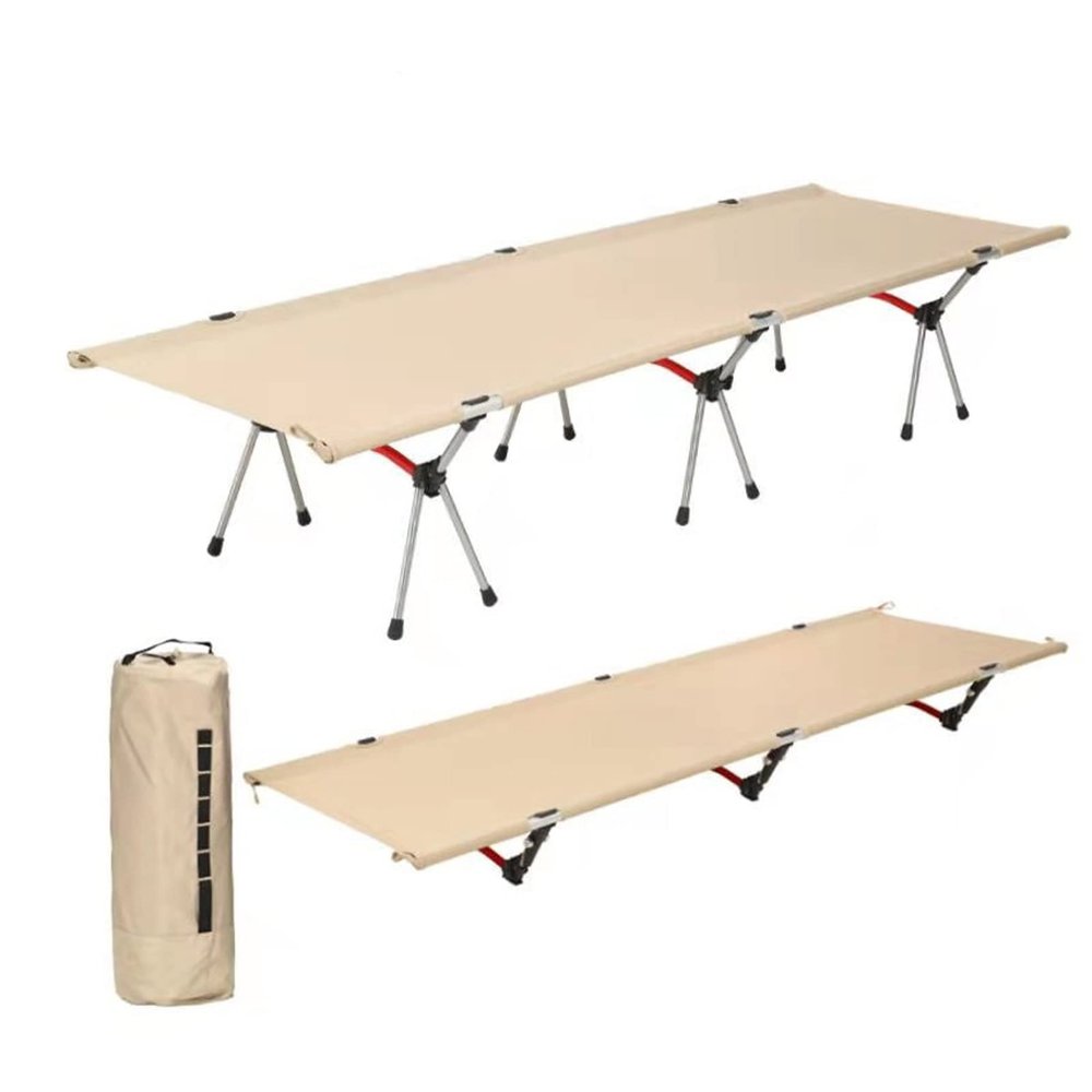 LSFYYDS Outdoor Sleeping Cots for Adults, Portable Folding Cot Bed Camping Cot with Thicker Cot Mattress Pad, Lounge Chair Sleeping Cots Bed for Camping Outdoor Beach Pool Sun Tanning