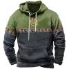 Aymnlox Western Aztec Ethnic Graphic Hoodies Sweatshirts for Men 2023 Fall Fashion Long Sleeve Casual Ethnic Print Pullover mens hoodie graphic Green 2X view 1