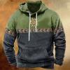 Aymnlox Western Aztec Ethnic Graphic Hoodies Sweatshirts for Men 2023 Fall Fashion Long Sleeve Casual Ethnic Print Pullover mens hoodie graphic Green 2X view 2