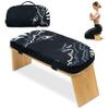 Zaveur Bamboo Meditation Bench with Cushion - Foldable Bench for Multiple Seating Angles - Kneeling Chair Meditation Stool - Yoga Chair Prayer Bench for Deeper and Longer Meditation - Black view 1
