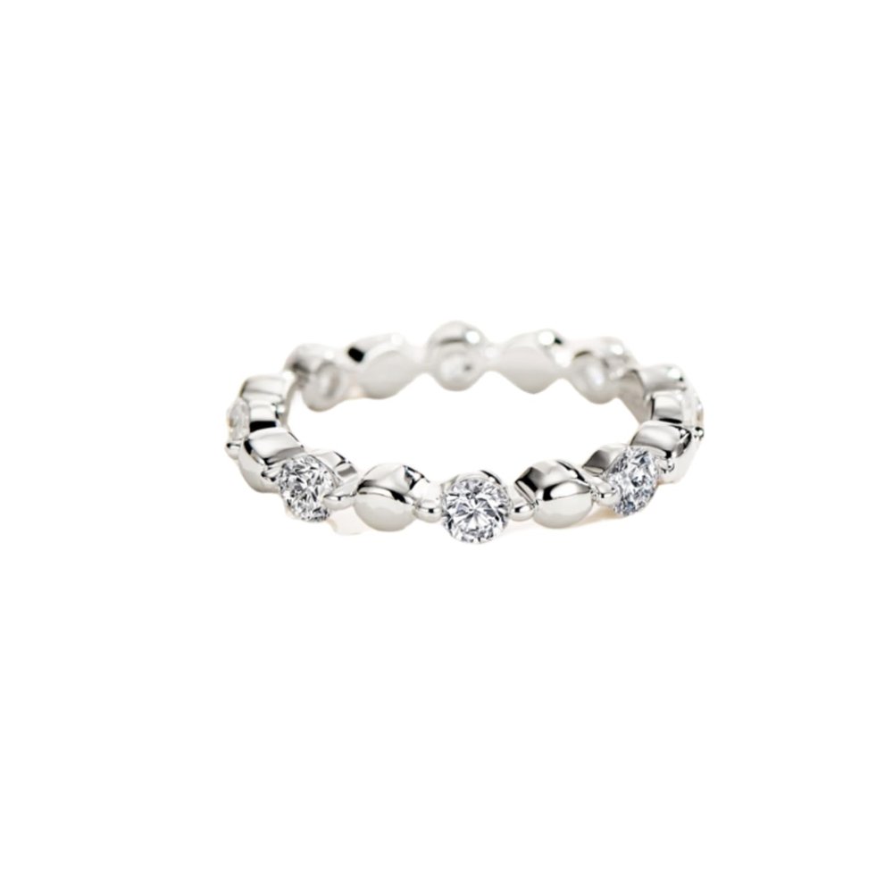 OLELy Beads Diamond Ring Plain Simple Novel Durable Hand-Made Inlay