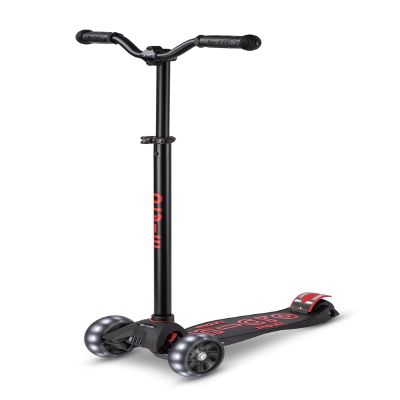 Micro Kickboard | Maxi Deluxe Pro LED Kids Scooter for Ages 512 | Children up to 110 lbs | 3 Wheel Lean-to-Steer Design | Chopper-Style Handlebar | Wide PU LED Wheels | Swiss Design