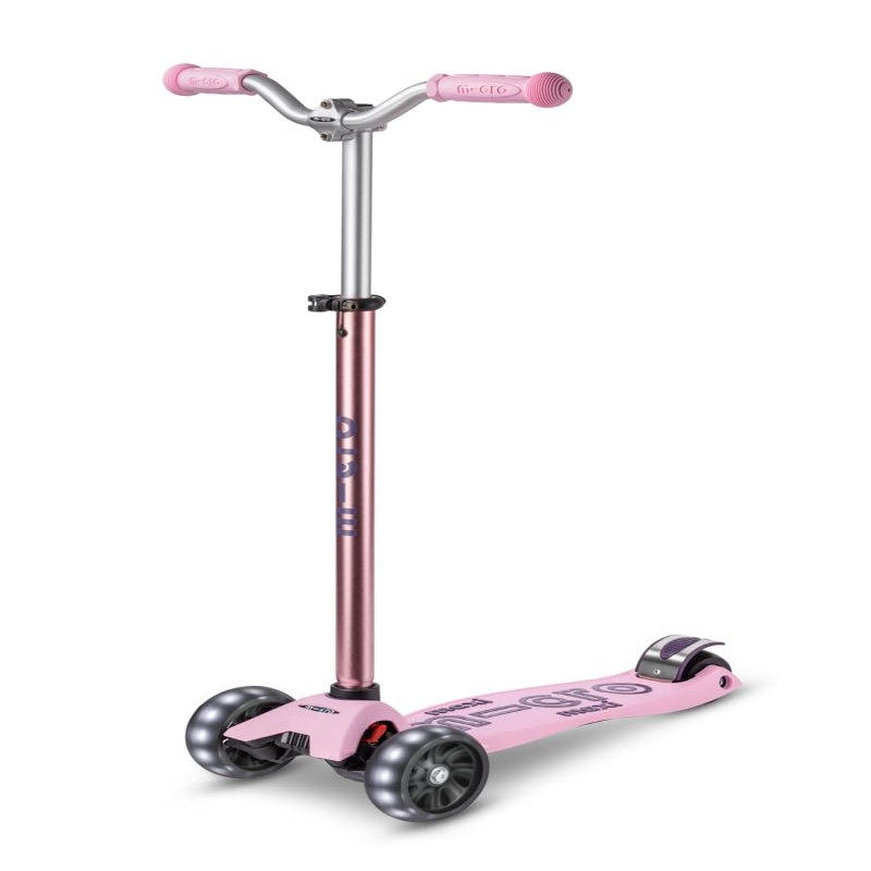 Micro Kickboard | Maxi Deluxe Pro LED Kids Scooter for Ages 512 | Children up to 110 lbs | 3 Wheel Lean-to-Steer Design | Chopper-Style Handlebar | Wide PU LED Wheels | Swiss Design