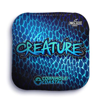 Cornhole Coastal Set of 4 Regulation Professional Corn Hole Bags for Cornhole Toss Games - for All Skill Levels (Creature, Blue Scales)