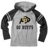 Wes and Willy Youth Boys College Long Sleeve Hooded T-Shirt Striped Jersey (Colorado Buffaloes, X-Large) view 1