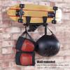 Nachukan Skateboard Rack, Wall-Mounted Skateboard Hanger, Secure Display & Storage, Versatile Skateboard Holder, Ideal for Snowboard & Scooter Organization, Indoor Use, Black view 3