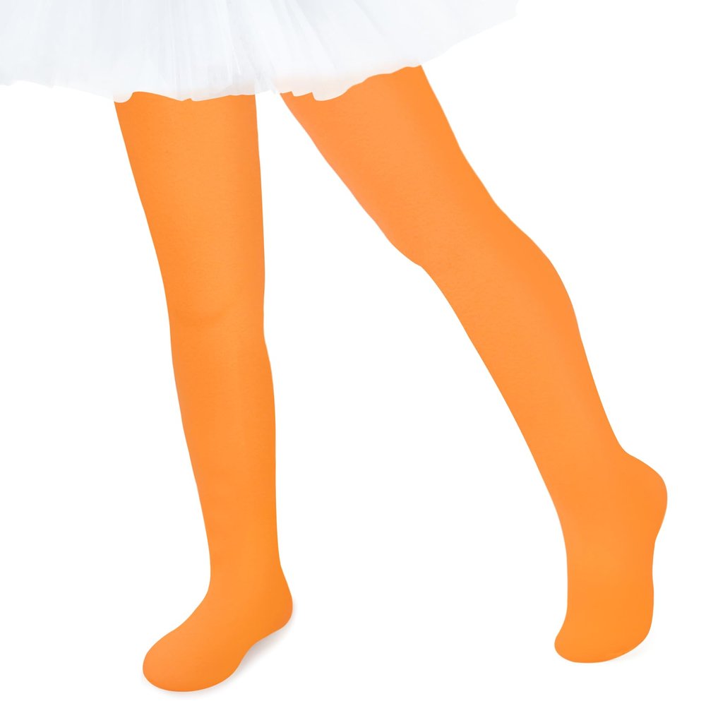 qikqik Orange Tights Girls Tights 4-6 Toddler Tights 4T Toddler Halloween Tights Girls Halloween Tights for Toddler Girls 4T-5T