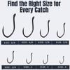 Maruto Barbless Grabber Sickle Fishing Hooks, Strong Japanese High Carbon Steel, Sizes #1 to 5/0, Black, Red & Pink view 2